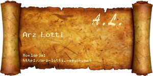 Arz Lotti névjegykártya
